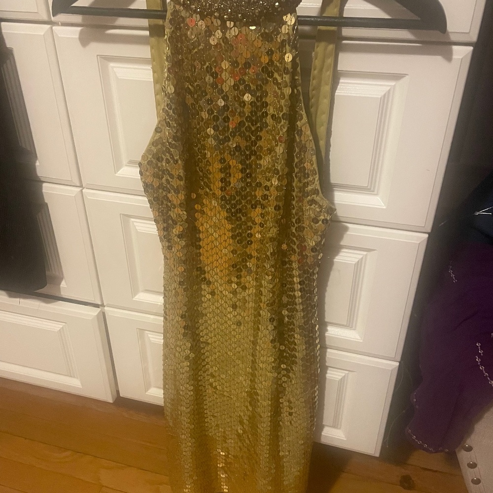 Gold sequins dress